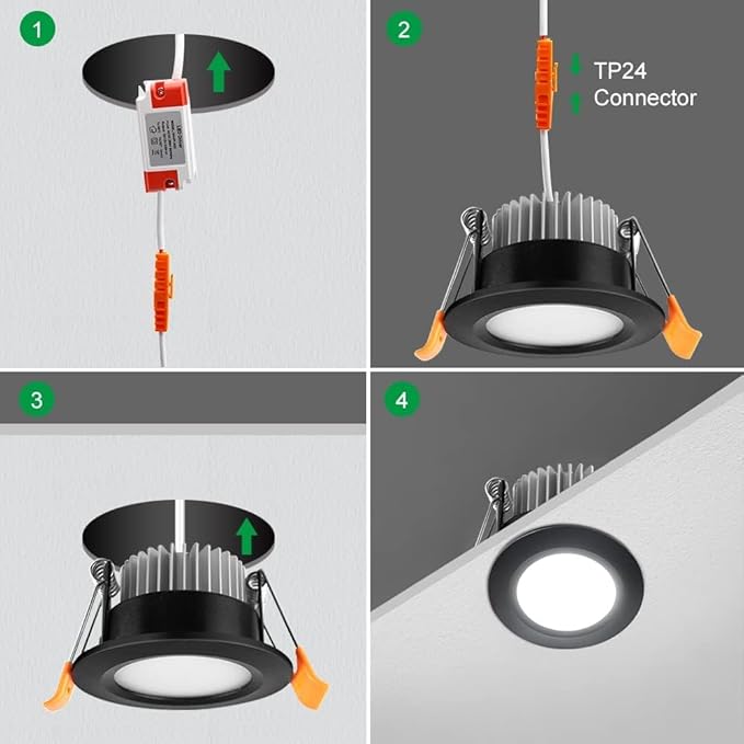 YGS-Tech Smart 3 Inch LED Recessed Lighting RGB WiFi Downlight, 5W Compatible with Alexa and Google Home, Dimmable RGB & CCT 2700-6500K Color Changing, 120V Ceiling Light with LED Driver (4 Pack)
