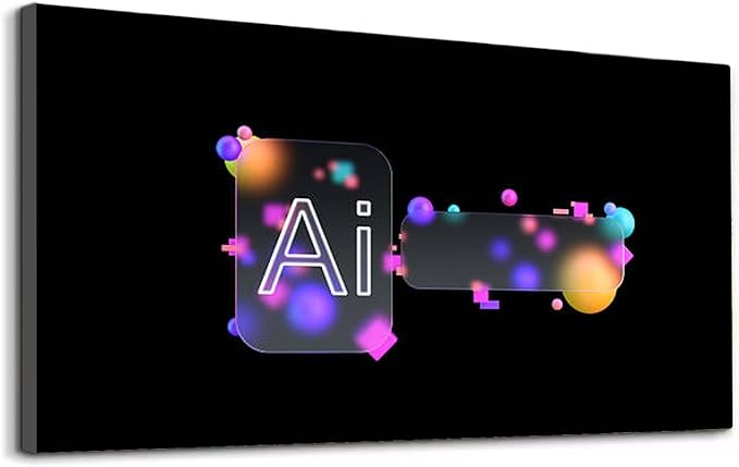 Wibinuki Wall Art Wall Decor Wall Paintings AI agent - text. Machine Learning s. AI - Artificial Intelligence for Living Room Bedroom Bathroom Home Decor Can Be Hung Directly 20"x 40"