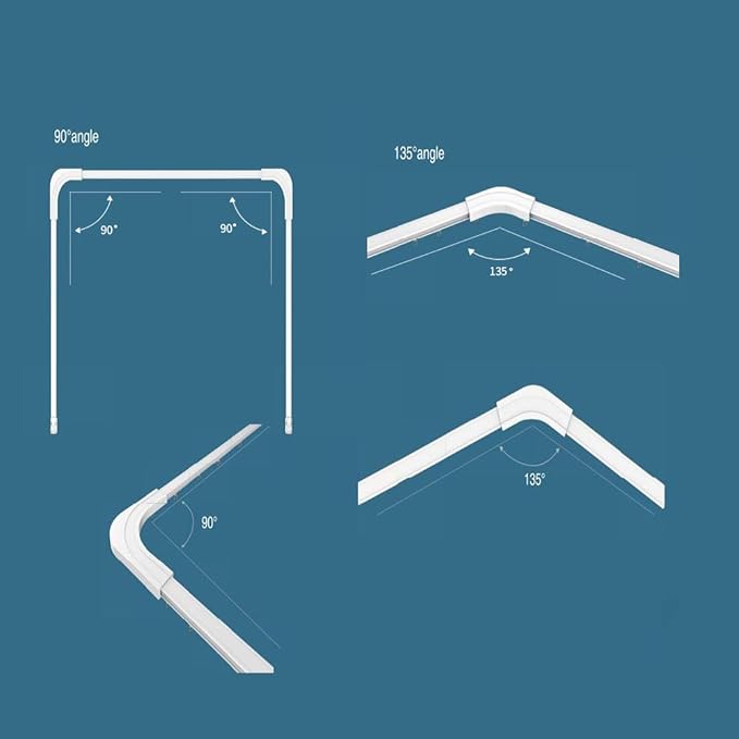 DIY WiFi Smart Automatic Curtain Motor Track System,Automatic Curtains Motor,Automatic Blinds Tracks, Length can be Custom (135 Degree Track for Corner Windows)