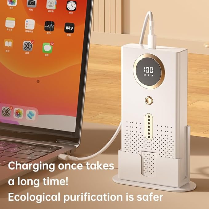 Air Purifier, Small Air Cleaners for Home, Portable Air Purifier, Aroma Machine for Pet Rooms, Toilets, Smoking Areas,White