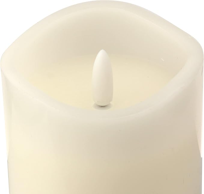 Stonebriar 6 Count Ivory Real Wax 3x6 Flameless LED Pillar Candles with Remote and Timer