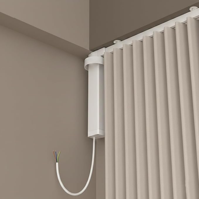 RS485 Motorized Curtain Track for Ripple Fold Curtains, 1.8N Automatic Curtain Opener System, Heavy Duty Electric Curtains with Remote for Smart Home (2.0 meters (78.7 inches))