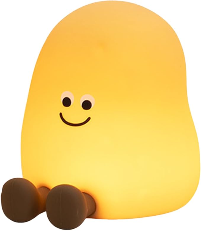 Potato Night Light for Kids, 7 Color Changing Soft Silicone Night Light, Touch Dimmable Lamp with 3 Brightness, Rechargeable Bedside Lamp with Timer, Cute Desk Decor Gift for Toddler Boy Girl