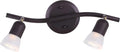 Canarm James 2-Light Track Lighting, Oil Rubbed Bronze Finish, Adjustable Alabaster Glass Shades, 15" Wide Industrial Ceiling Spotlight for Kitchen, Living Room, Hallway