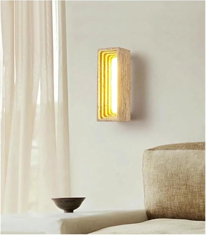 Wall Lamp Japanese Creative Atmosphere Background Decorative Light Modern and Simple Living Room Bedroom Led(Warm Light)