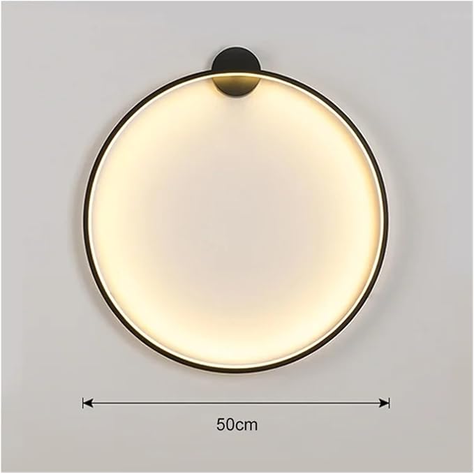 Wiring-Free Living Room Sofa Background Wall Decoration - Minimalist Bedroom lamp Ring Art Atmosphere Wall Light,Kitchen Island (3 Colors 50cm A)