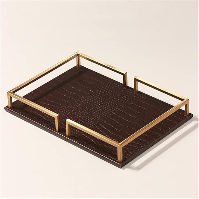 Premium Leather Organizer Tray - Multi-Purpose Storage for Keys, Wallets, Cell Phones | Elegant Coffee Table, Nightstand & Dresser Accessory