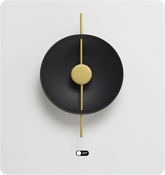 Modern Minimalist Living Room Background Round Creative Bedroom Bedside Designer Villa Hotel Led Lighting,Elegant (Black)