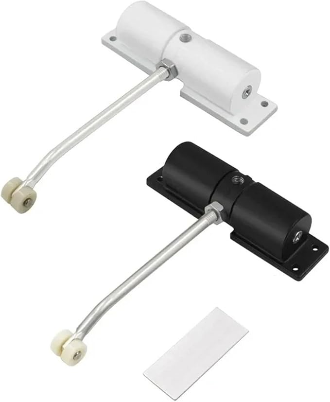 Automatic Adjustable Closer Surface Mounted Automatic Heavy Duty Safety Spring Closer for Interior Exterior Black Door Closer 1Pcs(White)