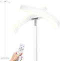 SUNMORY Floor Lamps for Living Room, 28W/1600LM Bright LED Floor Lamp with Remote & 2 Rotatable Lights, 74" Dimmable Tall Standing Lamp, Modern Reading Torchiere Corner Lamp for Bedroom Office, White
