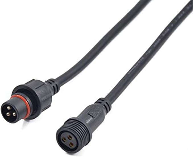 5Pairs 3pin Black Electrical Connector LED Connector for LED Lights 20cm Extension Cable 40cm/Pair 0.75mm² 22mm Nut