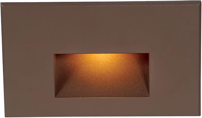 WAC Landscape Lighting, LED 12V Horizontal Indoor or Outdoor Step and Wall Light Amber 1800K Built-in LED in Bronze