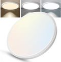 12 Inch Slim Dimmable LED Flush Mount Ceiling Light Fixtures, 24W 2640LM 3000K/4000K/5000K, House Upgrade Led Lights for Bedroom Hallway Laundry Room Rental Units, 240W Equiv., White