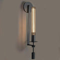 LIGHTLAND Black Wall Sconce, 28 Inch Modern Metal Glass Wall Light Fixture, Wall Lamp for Living Room Bedroom Hallway (Pack of 1)