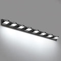 LED Modern Bathroom Vanity Light Fixtures, 8-Light 55-inch Dimmable Matte Black Vanity Lights for Bathroom Lighting Fixtures Over Mirror, with 350° Rotatable Acrylic Heads (Cool White 6000K)