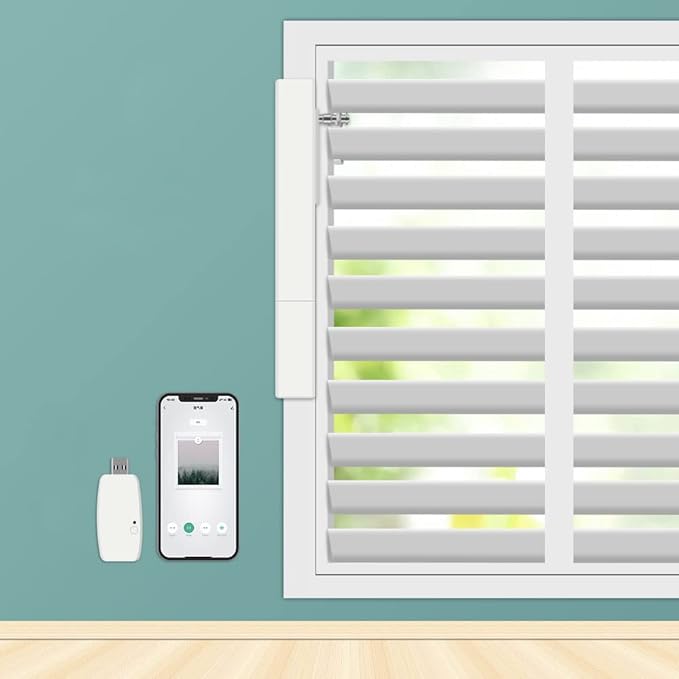 Blindsmart Plantation Shutters Motor, Smart Electric Motor Automatic Opener for Plantation Shutters for Interior Windows Shutters (Zigbee Version, Only Motor)