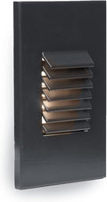 WAC Landscape Lighting, LED 12V Vertical Louvered Indoor or Outdoor Step and Wall Light 2700K Warm Built-in LED in Black