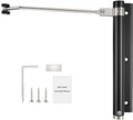 Automatic Door Closer, Stops Door Slamming, Ultra-Quiet Soft Close for Home & Apartment Doors, Upgraded Aluminum Roller Arm, Scratch-Free, Adjustable Speed, Self Closing Spring Door Closer, Black