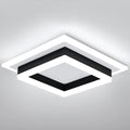 32W Modern LED Ceiling Light, Small Flush Mount Light Fixture, 6500K Cold White Ceiling Lamp, Square Hallway Lighting Fixtures for Living Room Bedroom Bathroom Kitchen (White, Cold White)