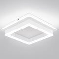 CANEOE 24W Square Hallway Light, Modern Flush Mount Led Ceiling Light,White Acrylic Close to Ceiling Lights for Bedroom Dining Room Kitchen Balcony Bathroom Aisle Ceiling Lamp (Cool White,6000K)