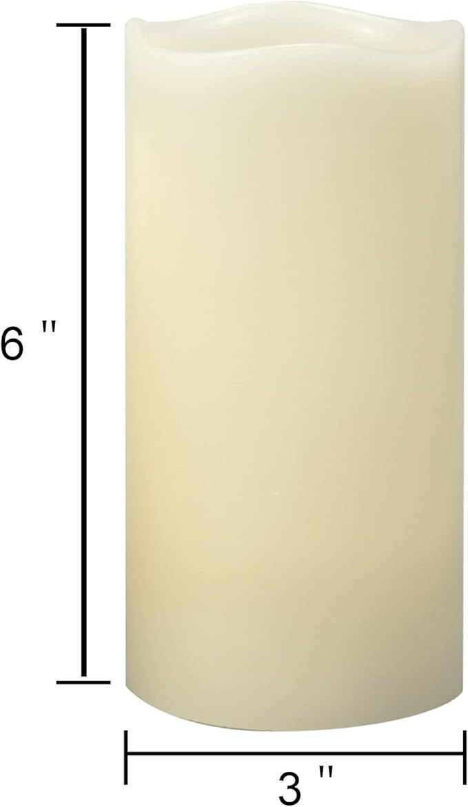 CANDLE CHOICE Battery Operated Flameless Pillar Candles with Remote Timer Real Wax Realistic Flickering Fake Electric LED Lights for Wedding Party Christmas Decorations Table Centerpieces 3”x6” 2 Pack