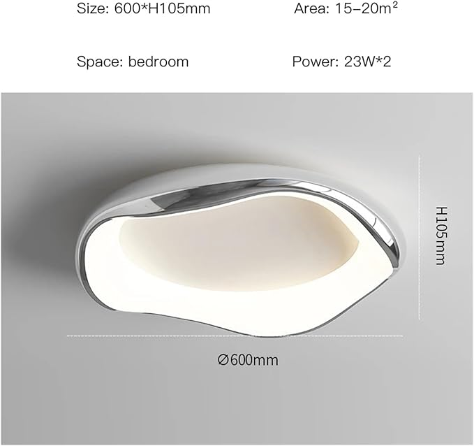 Modern Bedroom Ceiling Light Minimalist Interior Intelligent Lamp Living Room Bar Counter Home Decoration Lighting Fixture Contemporary(Silver-60cm)