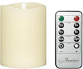Stonebriar 6 Count Real Ivory Wax 3x4 Flameless LED Pillar Candles with Remote and Timer