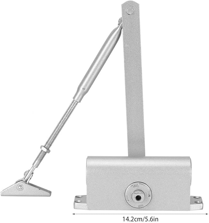 Home Adjustable Automatic Door Closer, Hydraulic Door Closer with 90 Degree Positioning, Heavy Duty Cast Aluminum and Steel Construction, Double Speed Adjustment for Closing