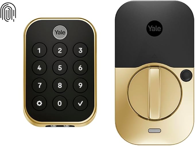 Yale Assure Lock 2 Touch Deadbolt, Lifetime Brass Key-Free Smart Lock with Bluetooth Connected Keypad and Fingerprint Scanner for Code Entry (No Wi-Fi), YRD430-F-BLE-P05