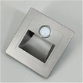 Motion Sensor Stair Lights 3W 3000K Recessed LED Step Light Indoor Stair Step Wall Lamp Staircase Bedroom Decoration Silver