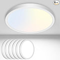 6PACK Flush Mount LED Ceiling Light Fixture - White, 6.5Inch 12Watt, Dimmable & 3000K-4000K-6500K 3 Color Selectable Ceiling Lamp - 1200LM Low Profile Light for Kitchen, Bedroom, Hallway, Porch