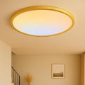 MOONSEA 16 Inch Flush Mount LED Ceiling Light Fixture 32W, 3200LM Dimmable 3000K/4000K/6500K 3 Color Selectable, Low Profile Ceiling Lamp for Kitchen Bedroom Hallway, Gold