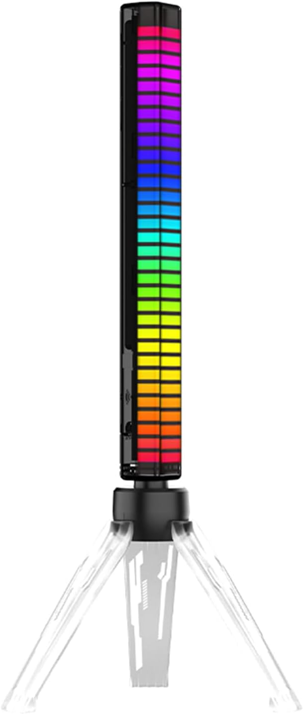 LED Light Bar, RGB Sound Control Atmosphere Light, Rechargeable Battery USB Powered Rhythm Light Pickup, Dimmable RGB Flow Light Bars, for Car, Gaming, TV, Party(Size:Charge,Color:A)