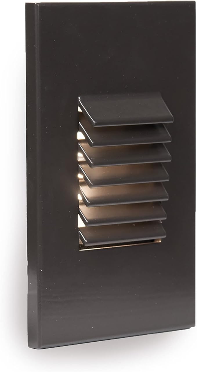 WAC Landscape Lighting, LED 12V Vertical Louvered Indoor or Outdoor Step and Wall Light 2700K Warm Built-in LED in Bronze