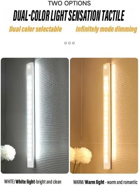 2025 Upgraded Punch-Free Smart Sensor Magnetic Rechargeable LED Lights, Rechargeable Motion Sensor Light, Wireless Motion Sensor Indoor Lights, Stick On Lights for Kitchen/Stairs (6PC-Warm, 7.8in)