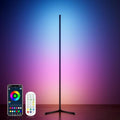 RGB Corner Floor Lamp, 64.5" RGB Color Changing Led Floor Lamp for Living Room APP and Remote Modern Light Bar with Music Sync and 16 Million Colors Dimmable Ambient Lighting for Bedroom
