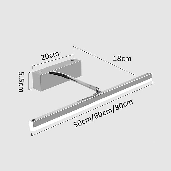 Vanity Lighting LED Mirror Front Light Waterproof Anti-Fog Bathroom Mirror Light Stainless Steel Rotatable Wall Light Make-up Light, Mirror Cabinet Light Bath Lights