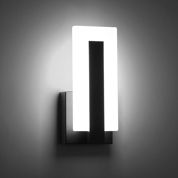 Hardwire Modern Wall Sconces with Stepless Adjustable 10%-100% 7W Acrylic LED Wall Light Brightness Suitable for Living Room Corridor Bedside (Cool White 5500K 1 Pack)