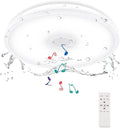 Upgrade Waterproof Ceiling Light LED Music Ceiling Lamp with Bluetooth Speaker,FCC UL1598 Certified 18W Color Changing Light with Remote Control for Bathroom Shower Kitchen Outdoor ( Need Wired )