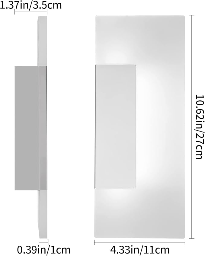 LMQNINE Modern LED Acrylic Wall Sconce White Light 6000K Hardwired Acrylic Wall Light Lighting for Bedroom Corridor Stairs Bathroom Indoor Lighting Fixture Lamps Home Room Decor (2-Pack)…