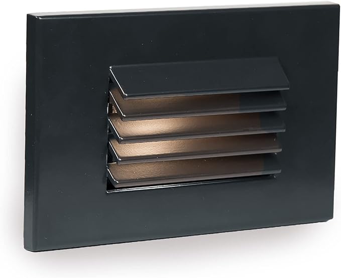 WAC Landscape Lighting, LED 12V Horizontal Louvered Indoor or Outdoor Step and Wall Light Amber 1800K Built-in LED in Black