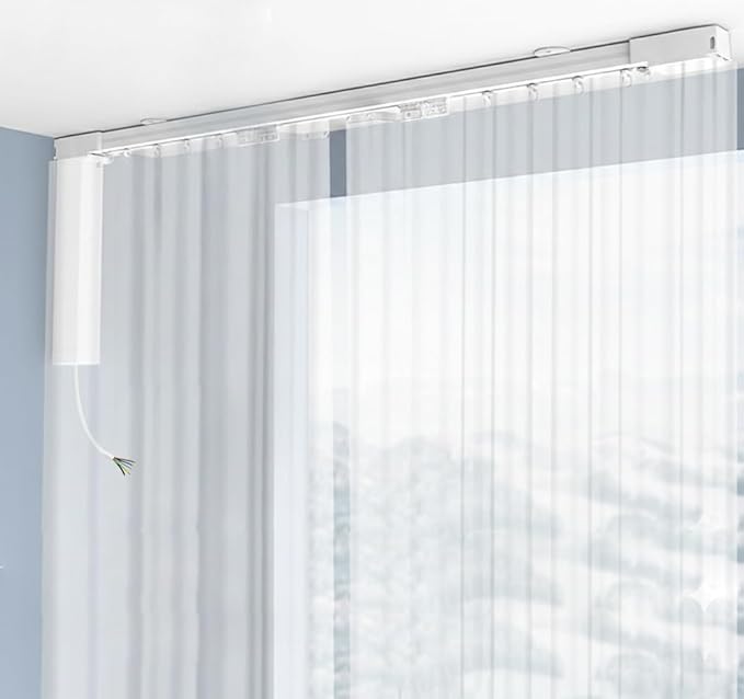 Motorized Curtains Rods with Remote, 5-Wire Automatic Curtain Opener Track Kit, Smart Electric Curtain System for Home and Office, 1.8N Motor (7.0 meters (275.6 inches))