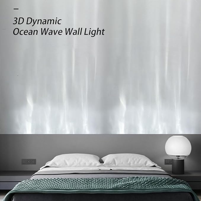 RGBW Ocean Wave Light 32.7'' Dynamic Wave Projector Lamp, APP & Remote Control Ambient Wave Wall Light, Led Waterfall with Music Sync, Aurora Visual for Living Room, Bedroom