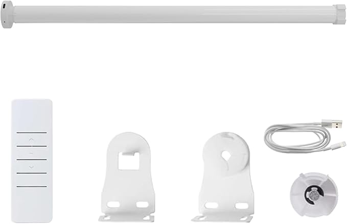 Rechargeable Roller Shade Motor with Remote, Type-C Charging 2800mAh Battery for 1.5” Tube (38mm), Wireless Electric Blind Drive Retrofit Kit, Quiet Operation (1.1N.m Torque 30rpm/min)