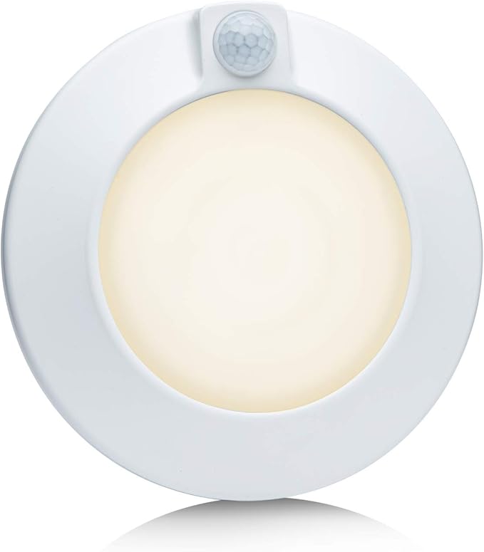 Closet Lights Motion Sensored Indoor Ceiling Mount LED- 10W 3000K Closet Stair Porch Ceiling Pantry Motion Activated Light, 6-7/8 Inch 90CRI 600lm Hardwire to Junction Box, No Battery, Damp Rated ETL