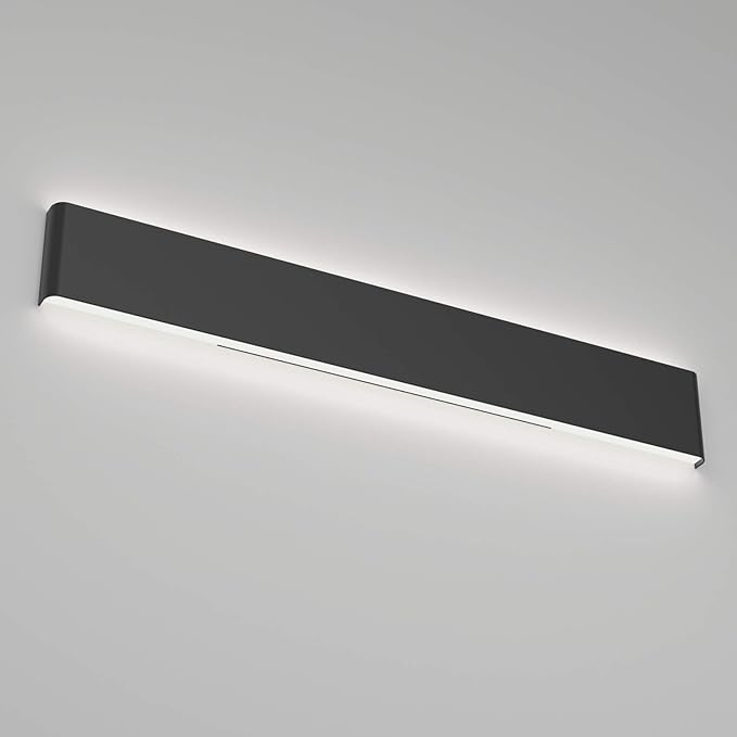 Ralbay 39.3inch Modern Black Vanity Light Fixtures LED Bathroom Wall Light Up and Down Bathroom Lighting Fixtures Cold White Light 6000K