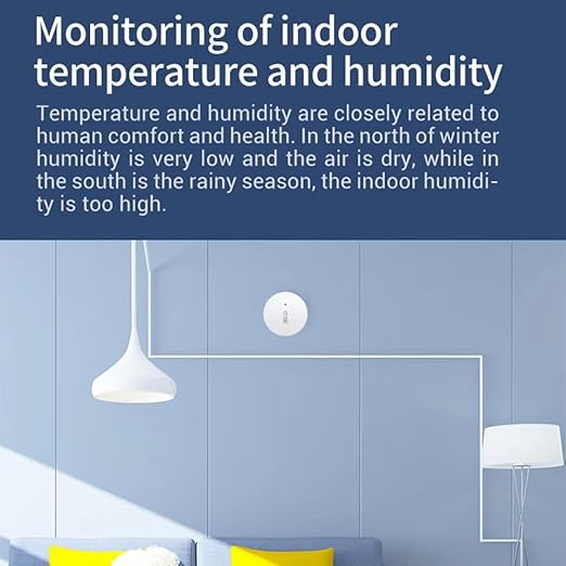 Haozee Zigbee Temperature and Humidity Sensor, Zigbee hub Required, for Remote Monitoring and Home Automation, Compatible with Home Assistant,SmartThings, Hubitat