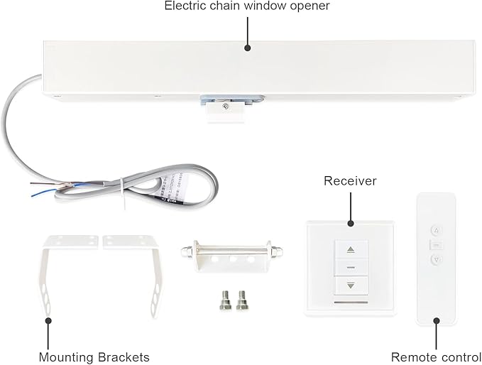 Olideauto White Color Automatic Window Closer,SD300 Linear Chain Window Actuator with 11-4/5'' Travelling Distance