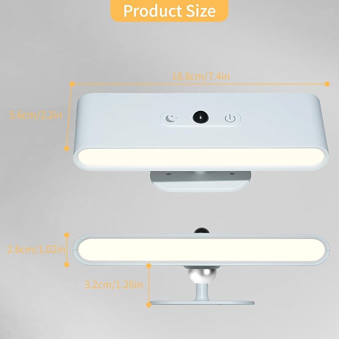 Motion Sensor Wall Light Indoor, Battery Operated Wall Sconces, 7.4-Inch Rechargeable LED Night Light for Bedroom, Living Loom Wall Decor for Home, Wireless Picture Lights, Bedside Book Reading Light
