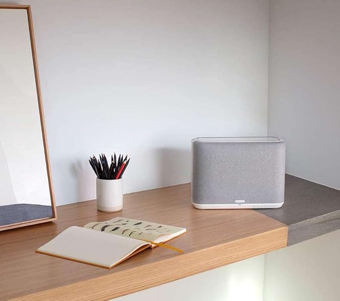 Denon Home 250 Wireless Smart Speaker (White), Bluetooth Wireless, 0.75" Tweeters, 4" Bass Drivers, HEOS Built-in, AirPlay 2, Multi-Room Streaming, Simple Setup, Mid-Size Design